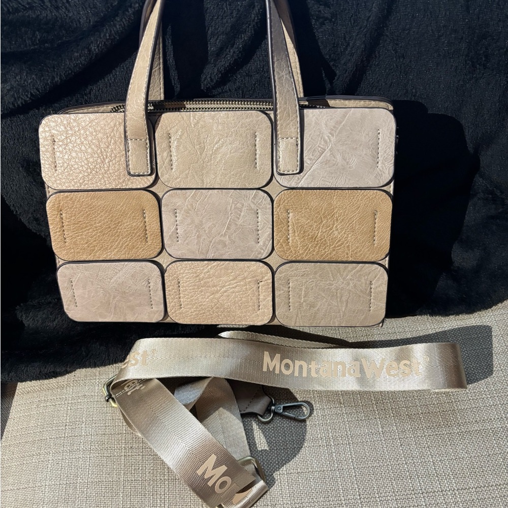 Montana West Beige and Tan Shoulder Bag